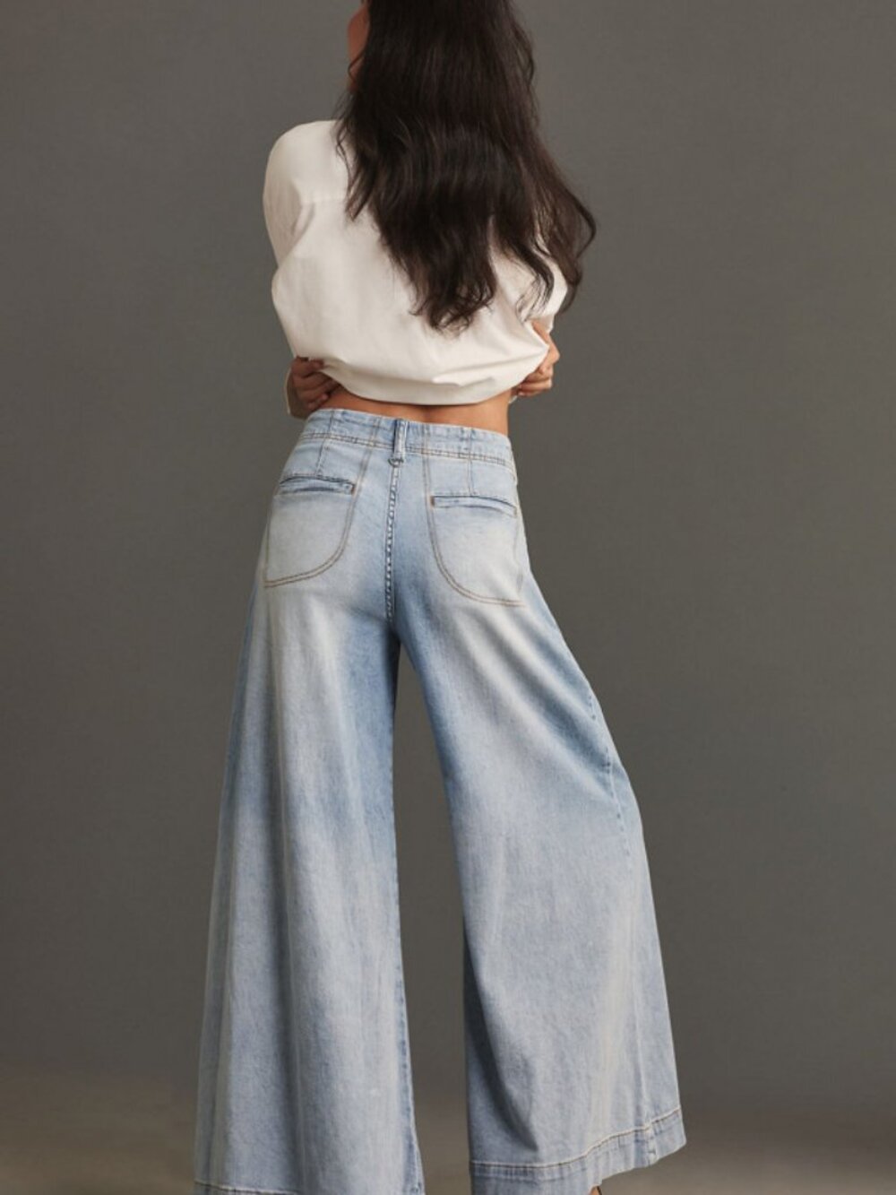 Anthropologie Pilcro Mid-Rise Wide Leg Palazzao Jeans - 28 - Light - Picture 9 of 9